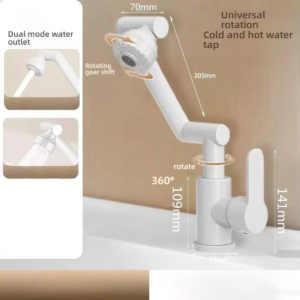 1080° Robotic-Arm Swivel Faucet | 360° Rotation | Hot & Cold Water | Universal Multifunction Kitchen & Bathroom Sink Tap